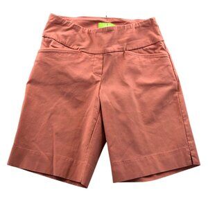 Swing Control Womens Bermuda Golf Shorts 0 Orange Pull On Stretch Athleisure